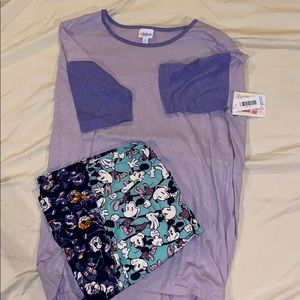 Two tones purple Irma top and two leggings